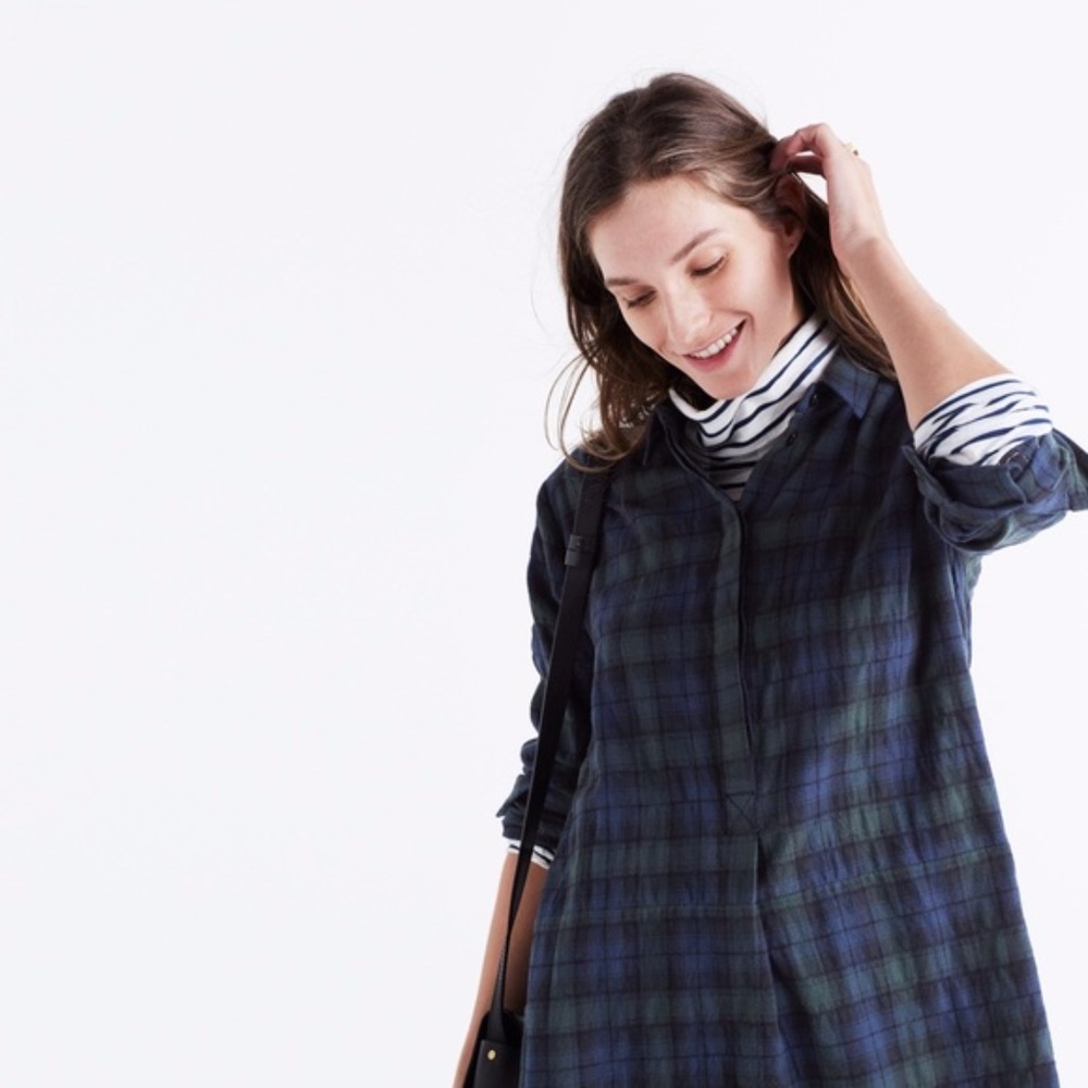 Madewell Multicolor Side Button Flannel Shirtdress - image 7